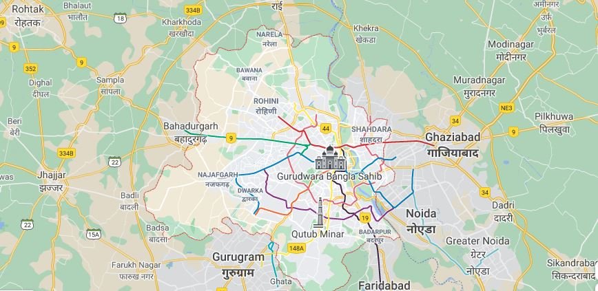 Map of Delhi