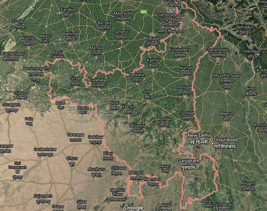 Map of Haryana Satellite View