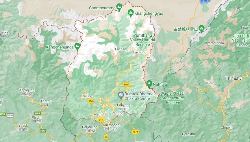 Map of Sikkim