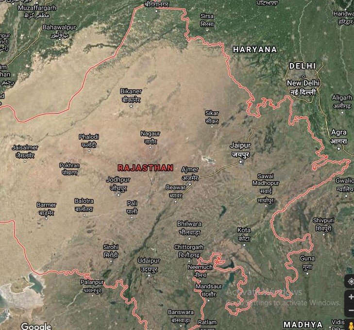 Map of Rajasthan Satellite View
