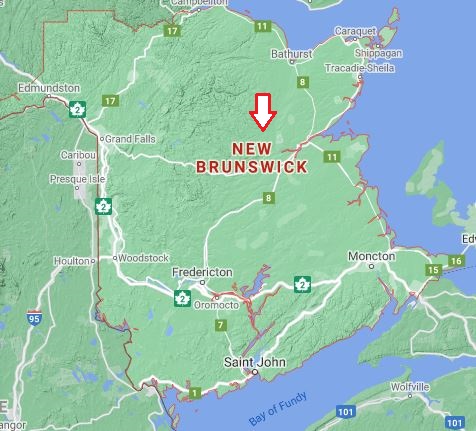 Map of New Brunswick